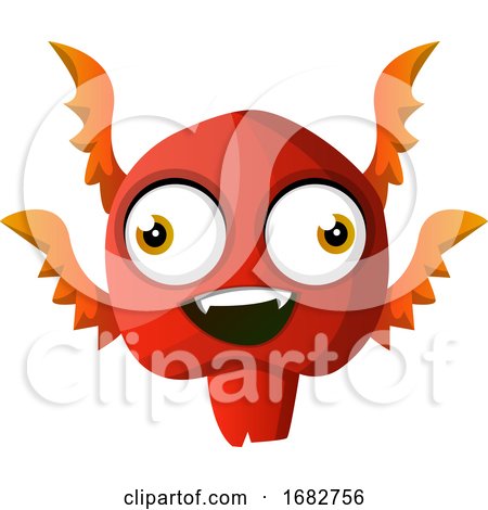Red Smiling Monster Illustration  by Morphart Creations