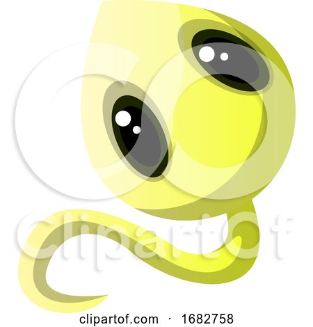 Smiling Yellow Monster with Big Cute Eyes Illustration  by Morphart Creations