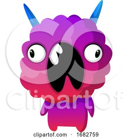 Purple Monster with Mouth Wide Opened Illustration  by Morphart Creations