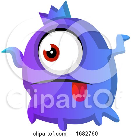 One Eyed Purple Monster with Tongue out Illustration  by Morphart Creations
