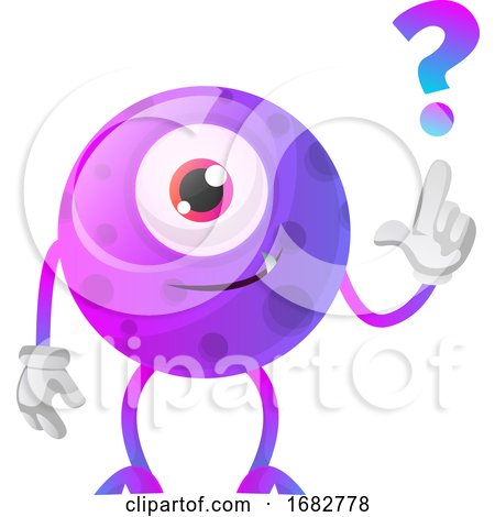 Purple Monster with a Question Sign Illustration  by Morphart Creations
