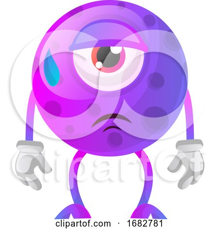 Tired One Eyed Monster Illustration  by Morphart Creations