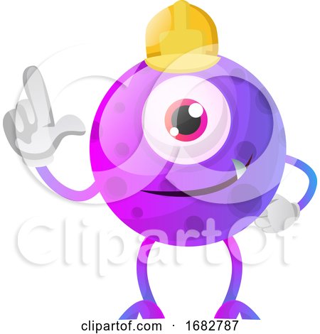 Construction Worker Purple Monster Illustration  by Morphart Creations