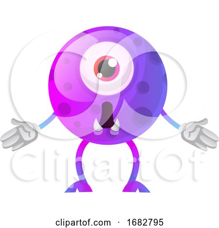 Purple Monster Wondering What Happened Illustration  by Morphart Creations