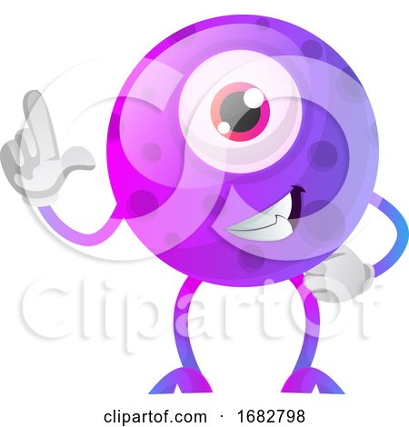 One Thumbs up Purple Monster Illustration  by Morphart Creations