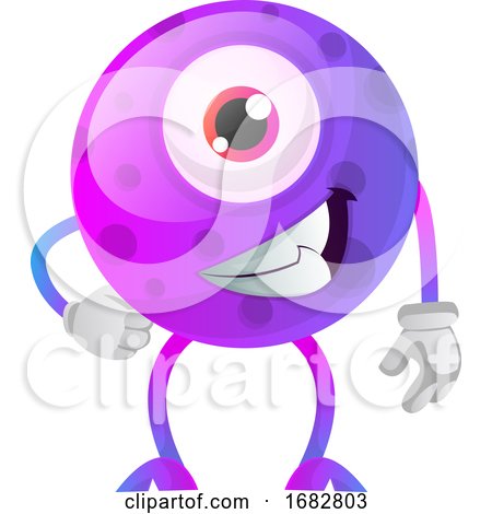 Chill out Purple Monster with One Eye Illustration  by Morphart Creations