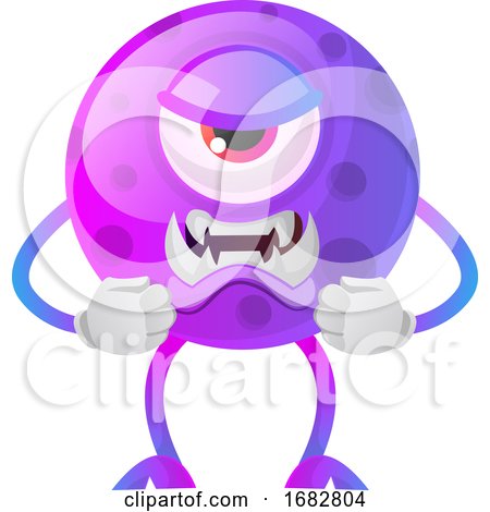 Angry Purple Monster Illustration  by Morphart Creations