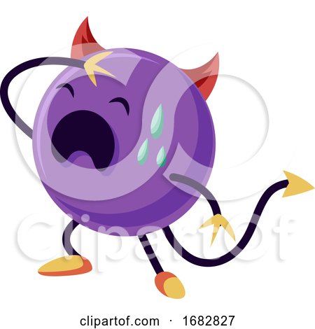 Sad Purple Monster Screaming Illustration on a White Background by Morphart Creations