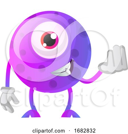 Purple Monster Holding Hand Illustration  by Morphart Creations