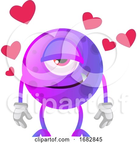 Purple Monster in Love Illustration  by Morphart Creations