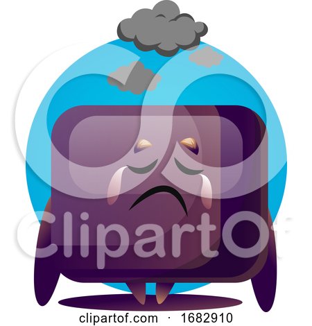 Sad Purple Cartoon Monstre Illustartion  by Morphart Creations