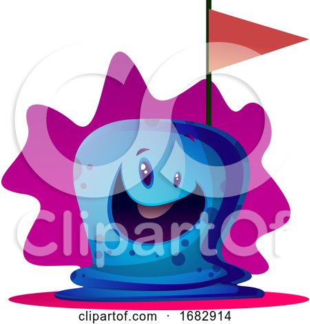 Happy Cartoon Blue Monster Illustartion  by Morphart Creations