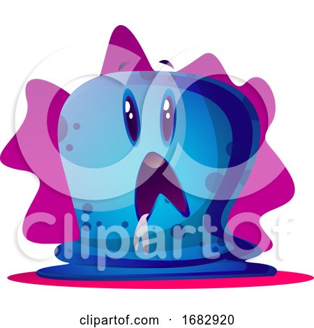 Scard Blue Cartoon Monster Illustartion  by Morphart Creations