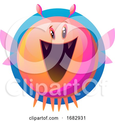 Happy Cartoon Pink Monster Illustartion  by Morphart Creations