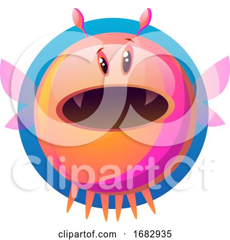 Suprised Pink Cartoon Monster Illustartion  by Morphart Creations