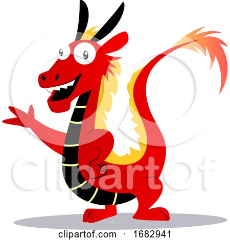 Red Cartoon Dragon Illustartion  by Morphart Creations