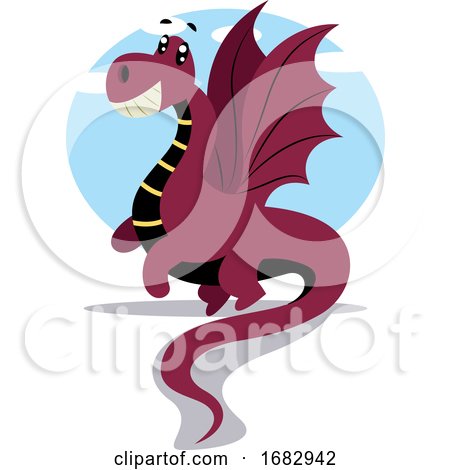 Purple Cartoon Dragon Illustartion  by Morphart Creations