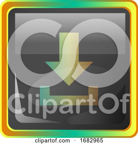 Download Grey Square  Icon Illustration with Yellow and Green Details on White Background by Morphart Creations