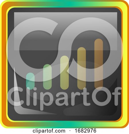 Network Grey Square  Icon Illustration with Yellow and Green Details on White Background by Morphart Creations