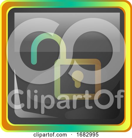 Unlock Grey  Icon Illustration with Colorful Details on White Background by Morphart Creations
