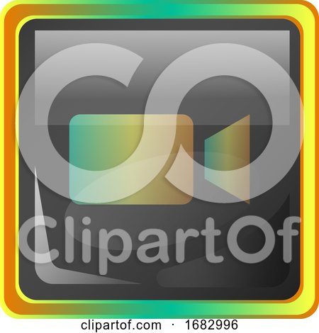 Video Grey  Icon Illustration with Colorful Details on White Background by Morphart Creations