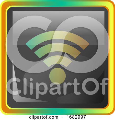 Wi-Fi Grey  Icon Illustration with Colorful Details on White Background by Morphart Creations