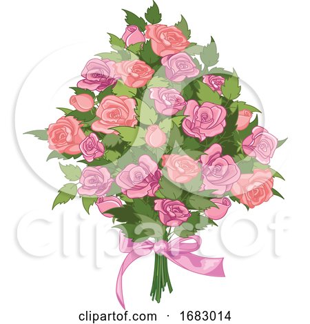 Pink Rose Bouquet by Pushkin
