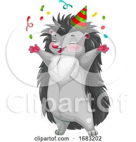 Cute Party Hedgehog by Vector Tradition SM