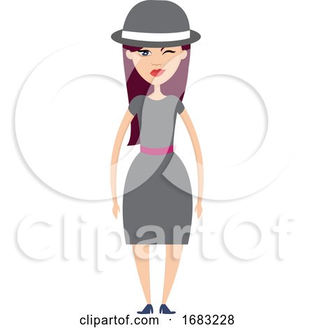 Woman in Grey Skirt Illustration by Morphart Creations