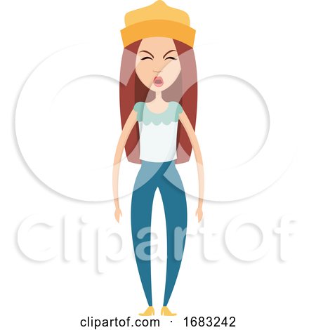 Girl with Yellow Hat Illustration by Morphart Creations