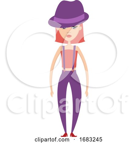 Girl with Purple Hat Illustration by Morphart Creations
