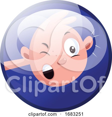 Baby Vector Illustration in Deep Blue Circle by Morphart Creations