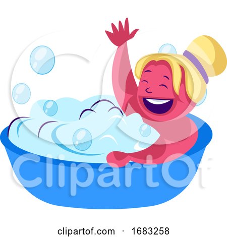 Pink Blond Lady Having a Bath by Morphart Creations