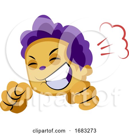 Excited Yellow Boy with Purple Hair by Morphart Creations