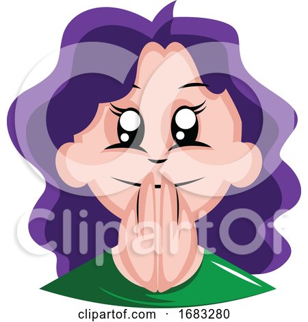 Excited Woman with Purple Colored Hair Illustration by Morphart Creations
