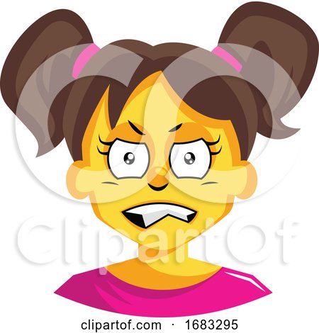 Angry Girl with Pigtails Illustration by Morphart Creations