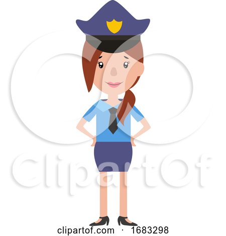 A Policewoman in Uniform Illustration by Morphart Creations