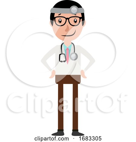 A Doctor with a Stethoscope Around His Neck Illustration by Morphart Creations
