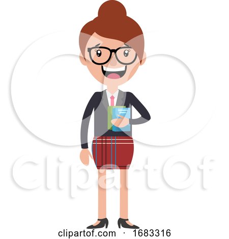Cheerful Businesswoman Holding Some Documents Illustration by Morphart Creations