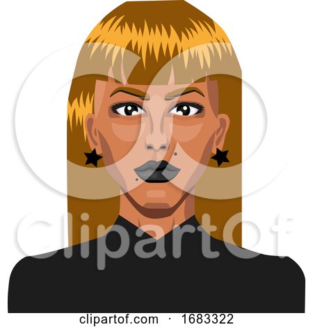 Blonde Girl Wearing Earings Illustration by Morphart Creations