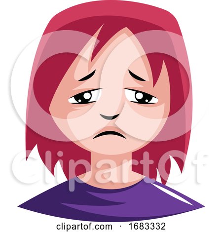 Very Sad Girl in Purple Top Illustration by Morphart Creations
