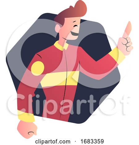 Cartoon Man in Red Uniform by Morphart Creations