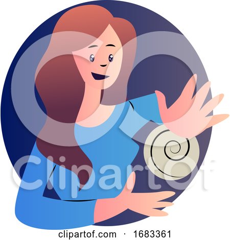Cartoon Woman in Blue Shirt by Morphart Creations