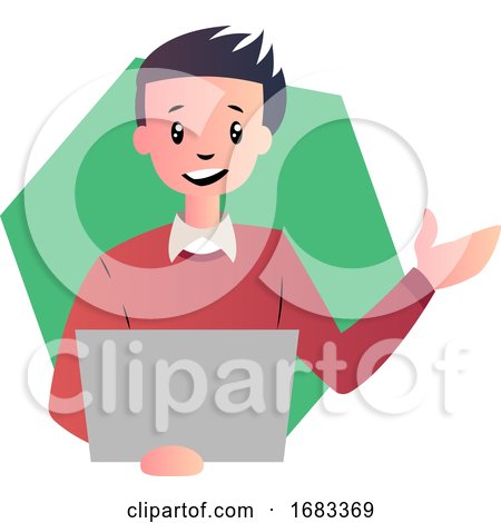 Cartoon Man with Laptop by Morphart Creations #1683369