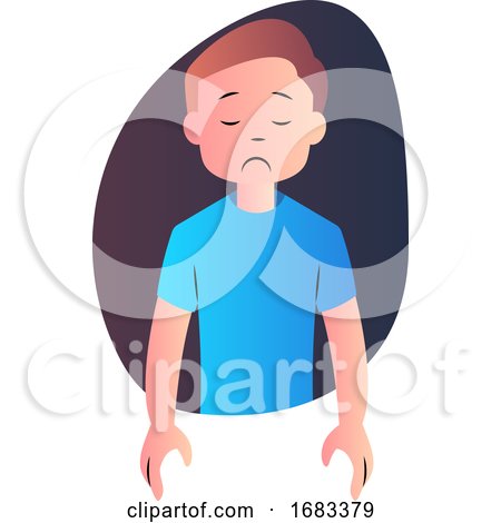 Sad Cartoon Boy in Blue Shirt by Morphart Creations