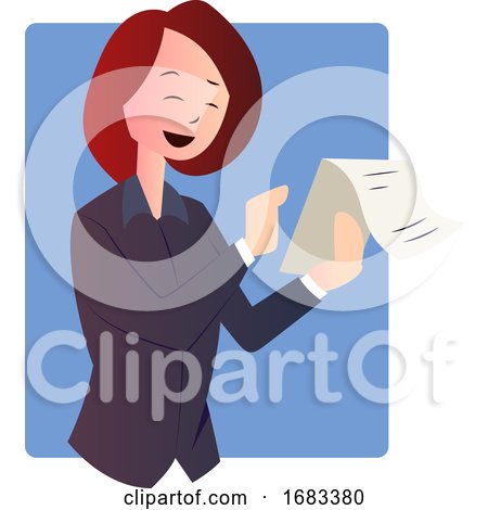 Cartoon Businesswoman Holding Documents by Morphart Creations