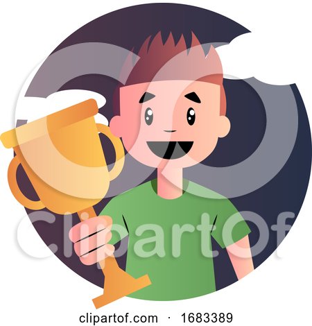 Cartoon Boy Holding Goblet by Morphart Creations