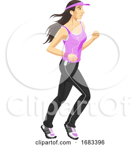 Woman, Jogging, Color Illustration by Morphart Creations