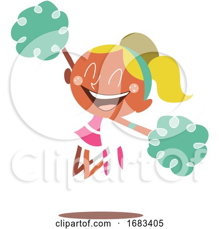 Blond Cheerleader Jumping and Cheering by Morphart Creations