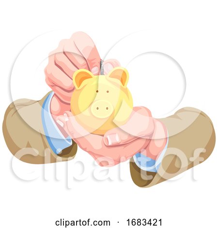 Hands Holding a Piggy Bank by Morphart Creations